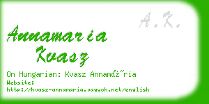 annamaria kvasz business card